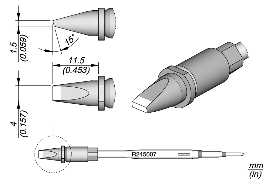 R245007 - Chisel Cartridge 4 x 1.5